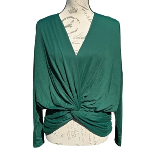 Susana Monaco -1717 NWT Long Sleeve Twist Dolman Top in Sycamore Dark Green M - Imagen 1 de 11