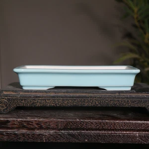 8.2" Purple Sand Pot Ceramic Bonsai Basin Rectangular Small Basin - Picture 1 of 16