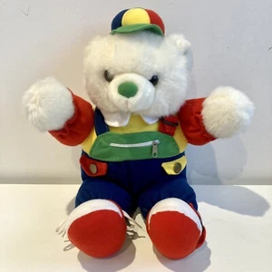 Vintage Playmakers Aminals Learn To Dress White Teddy Bear Zip Buckle Laces Snap - Picture 1 of 13