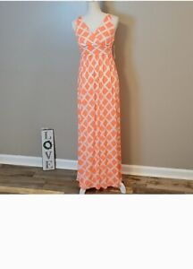 Filly Flair Womens Sleeveless Maxi Dress Orange Size Medium NWT