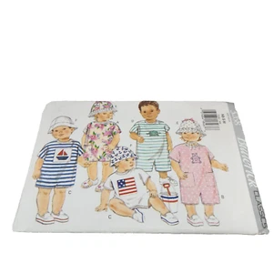 Mono y sombrero para bebés Butterick Pattern 3268 talla NB-S-M sin cortar - Imagen 1 de 2