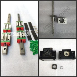 HGR15--800mm Linear rail & HGH15CA &1 pcs RM1204-800mm Ballscrew&BF10/BK10 Kit - Picture 1 of 5