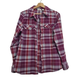 LL Bean Size Medium Soft and Cozy Plaid Flannel Button Front Long Sleeve Shirt - Picture 1 of 9