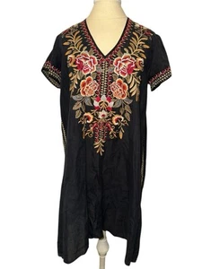 Johnny Was Boho Embroidered Dress Floral Birds Women's Size Small - Picture 1 of 8
