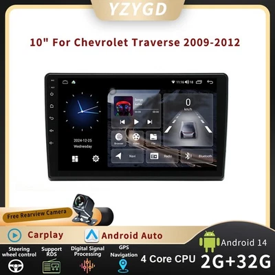 10" For Chevrolet Traverse 2009-2012 CarPlay Android Auto Stereo Car Radio GPS - Image 1 of 4
