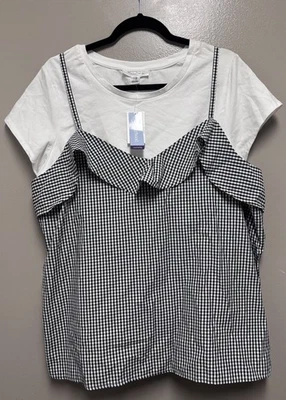 Camisa Top Informal Maternidad Enfermería Mujer Guinga Manga Corta Cuello Redondo L Foto 1 de 4