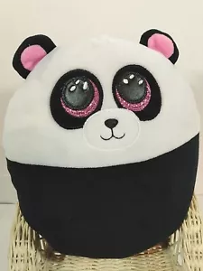 TY 9" Squish-a-Boos BAMBOO Panda Bear Cushion Pillow Plush Stuffed Animal - Picture 1 of 5