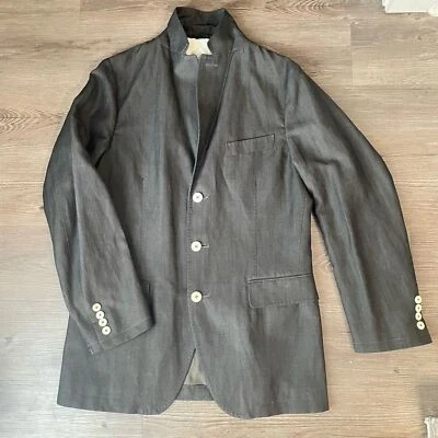 Blazer Ermenegildo Zegna lã Ramie peito único cinza ventilação dupla esporte - Imagem 1 de 4