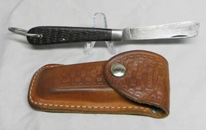 Rare Vintage WWII Camillus Sailors Rope Folding Pocket Knife w/Leather Sheath VG - Picture 1 of 7