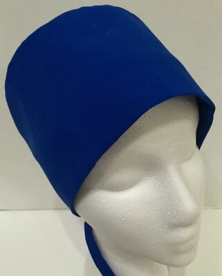 Royal Blue Large Lined Medical Scrub Cap Surgery Hat Dental Chef Veterinarian - Image 1 of 3