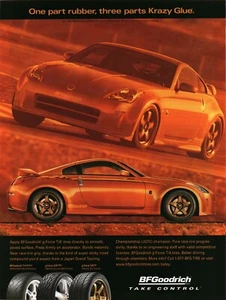 2004 PRINT AD - BF GOODRICH TIRES AD - GOLD SPORTS CAR .. g-FORCE T/A TIRES AD - Picture 1 of 1