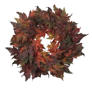 Artificial Wreath Autumn Maple Leaves Fall Foliage Autumn Gifts Home Decor 30In. - Picture 1 of 12