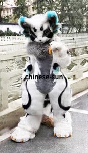 Fur Husky Dog or fox Mascot Costume Fursuit Halloween Suit Cosplay Hallowmas #3l - Picture 1 of 2
