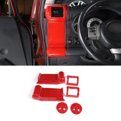 For Toyota FJ Cruiser 07-2021 Car Instrument Side Air Outlet Frame ABS Red Trim - Image 1 of 4