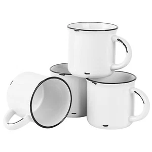 15oz white Campfire Ceramic Mugs Set of 4 for coffee tea old design - Picture 1 of 7