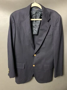 Brooks Brothers 346 Blazer 42R Goldknöpfe 3 Knöpfe Navy Blau Sport Mantel Jacke - Bild 1 von 13