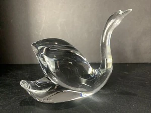 VTG BACCARAT Crystal Art Glas Swan Signed & Stamped Baccarat France 6” Rare - Picture 1 of 8