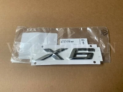 BMW F86 X6 Genuine Rear Trunk Emblem "X6" Lettering Decal Badge NEW Logo 2015+ - Image 1 of 3