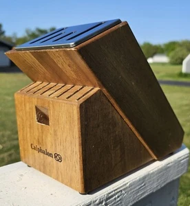 Calphalon Wood Knife Block 15 Slots 4 Self Sharpen Slots - Picture 1 of 9
