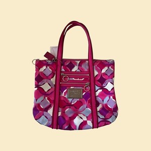 Coach Tote Bag No. M0985-14747, Poppy Graffiti hot pink and blue shoulder bag