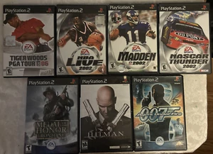 Set of 7 PlayStation 2 Game Disc Pamphlet and Case-Sports Hitman James Bond etc. - Picture 1 of 8
