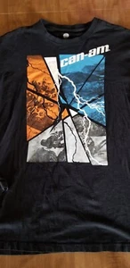 Can-Am Long Sleeve Black T-Shirt Printed Logo Men's Size L EUC FREE SHIPPING - Picture 1 of 5