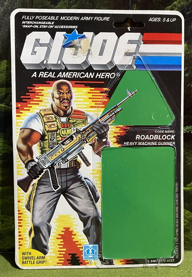 Vintage 1986 G.I. Tarjeta de archivo Joe ROADBLOCK v2 completa SIN CORTAR GI 86 G.I.Joe ARAH Foto 1 de 2