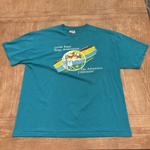 T-shirt vintage punto singolo Goose Pond Scout prenotazione taglia XL - Foto 1 di 5