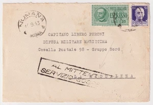 Italia Segunda Guerra Mundial Poste Italiane Espresso 'solo frente" Grupo Militar Norte 1943 - Imagen 1 de 4