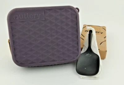 NEW Outlery Black Ice-Cream Spoon & Purple Silicone Pouch Camping Compact RARE - Image 1 of 4