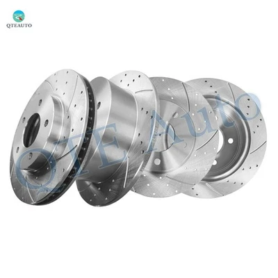 4PC Front 276mm-Rear 262mm Drilled Brake Rotors For 2008-2011 Mitsubishi Lancer - Image 1 of 4