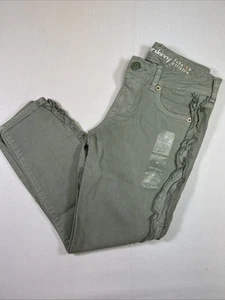 Gymboree Girls Sage Green Jeans With Ruffle Down Sides Size 8 NWT - Picture 1 of 4