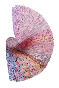 Jelly Roll Fabric - 20 Assorted Floral Prints 100% Cotton 40 Pre-Cut Strips 2... - Picture 1 of 4
