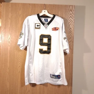 Drew Brees #9 Sewn Reebok On Field Captain & Super Bowl Patches Size 52 - Picture 1 of 5