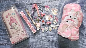 Sanrio Squishy 3D Pencil Case My Melody + Mini Blanket + YARA Perfume + Lippy + - Picture 1 of 16
