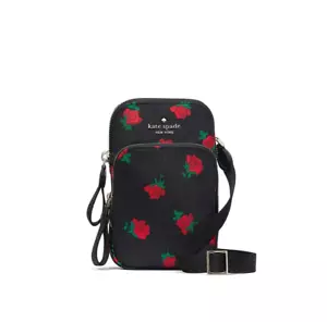 Kate Spade Chelsea Nylon Nord Süd Reißverschluss Telefon Umhängetasche schwarz Multi KF149 - Bild 1 von 5