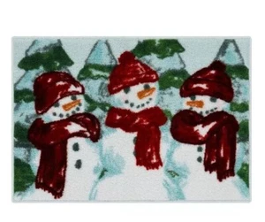 Alfombra de baño St Nicholas Square Farmhouse muñeco de nieve baño 20"" X 30 - Imagen 1 de 2