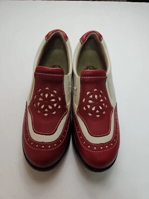 Zapatos de golf Sandbaggers para mujer talla 6 Madison rojo y crema NUEVO Foto 1 de 4