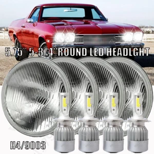 For Chevy Impala El Camino 5.75" 5-3/4"LED Headlights Hi/Lo Beam Angle Eyes 4PCS - Picture 1 of 8