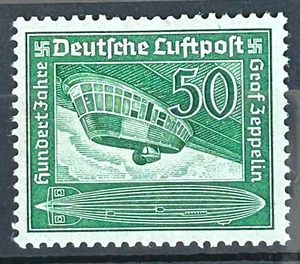 1938 German stamp Mi:DR670 MH* Count Zeppelin /96a - Picture 1 of 1