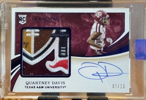 2020 Immaculate Collegiate Quartney Davis RPA /10 Player Worn/used Bowl Patch - Picture 1 of 2
