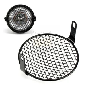 Motorcycle Headlight Lamp Metal Mesh Grill Mask Protector Guard Side Mount Cover - Picture 1 of 6