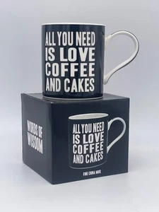 Lesser & Pavey "ALL YOU NEED IS LOVE COFFEE AND CAKES" Mug - Picture 1 of 6