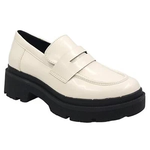 Aqua College Women Lug Sole Slip On Penny Loafers Saanvi Size US 5.5M Bone White - Picture 1 of 6