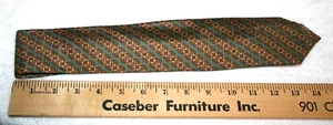 Vintage Cline Paris Men’s Tie Silk Browns Gold Aqua - Picture 1 of 7