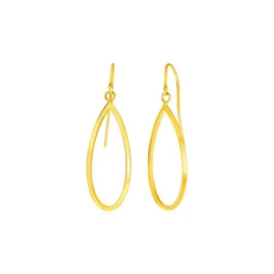 Orecchini Oro Giallo 14k con Pendoli A Strappa Aperta Lucidati - Foto 1 di 1