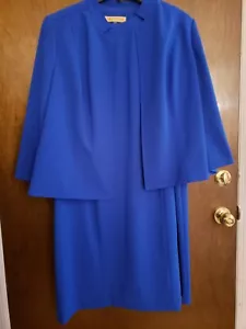 Nipon Boutique Woman ROYAL BLUE 2 Pcs Dress Suit US 20W - Picture 1 of 6