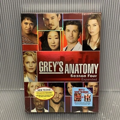 Grey’s Anatomy - Complete Fourth Season 4 Expanded (DVD, 2008, 5-Disc Set) ~ NEW - Image 1 of 4