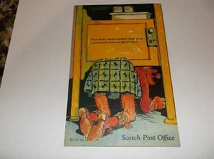 Scotch Post Office ~ Scottish man kilt pay toilet ~ 1940s comic Vintage 5 cents - Picture 1 of 9