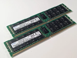 Samsung 64GB 2X4 PC4-2933Y DDR4 2933MHz ECC RDIMM SERVER MEMORY M393A8G40MB2-CVF - Zdjęcie 1 z 4